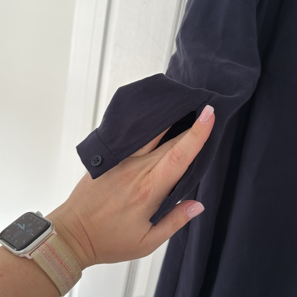 NEW- Nordstrom Navy Blue Wrap Front Maxi Dress - Picture 6 of 15